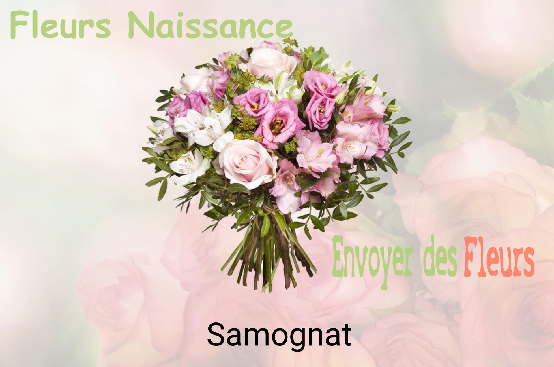 Bouquet de fleurs de naissance livré à Samognat